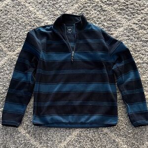 GAP Men's Blue and Black Zip-Up Sweater